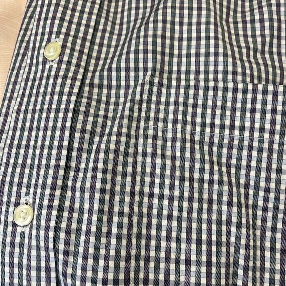Jos A Bank Shirt 15.5 33 Men’s Purple Green Check French Cuff Tailored Fit - Picture 2 of 7